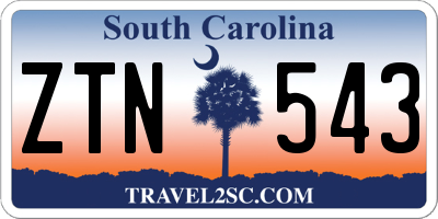 SC license plate ZTN543