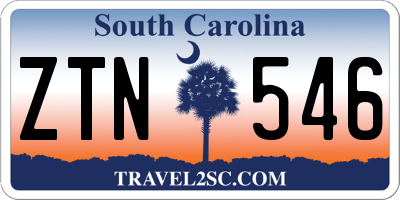 SC license plate ZTN546