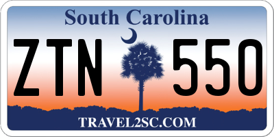 SC license plate ZTN550