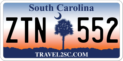 SC license plate ZTN552