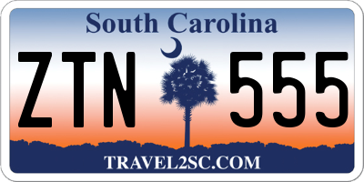 SC license plate ZTN555