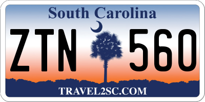 SC license plate ZTN560