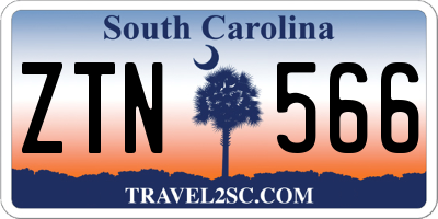 SC license plate ZTN566