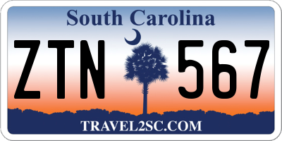 SC license plate ZTN567