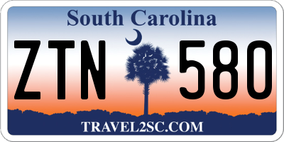 SC license plate ZTN580