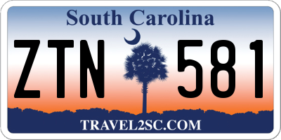 SC license plate ZTN581