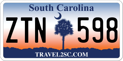 SC license plate ZTN598