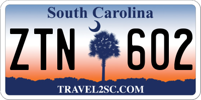 SC license plate ZTN602