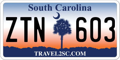 SC license plate ZTN603