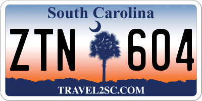 SC license plate ZTN604