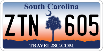 SC license plate ZTN605