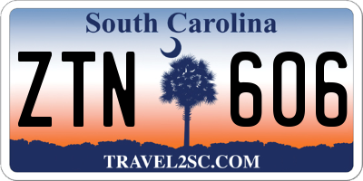 SC license plate ZTN606
