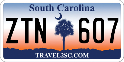 SC license plate ZTN607