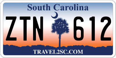 SC license plate ZTN612