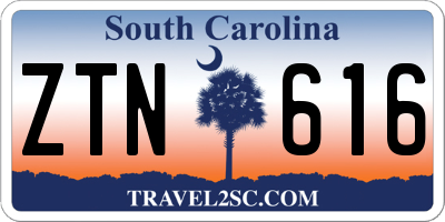 SC license plate ZTN616