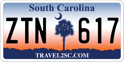 SC license plate ZTN617