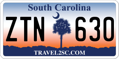 SC license plate ZTN630