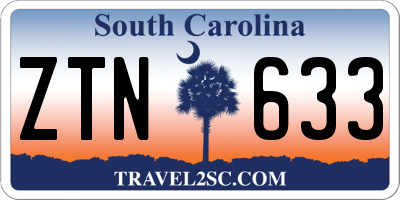 SC license plate ZTN633