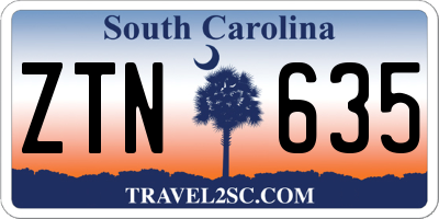 SC license plate ZTN635