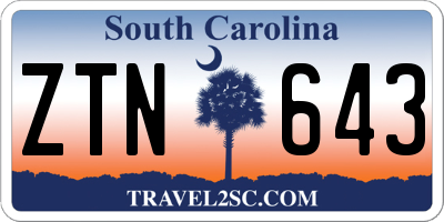 SC license plate ZTN643