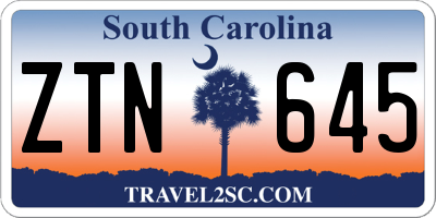 SC license plate ZTN645