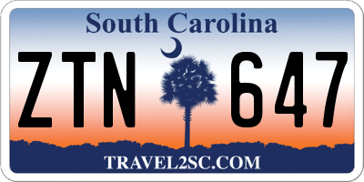 SC license plate ZTN647