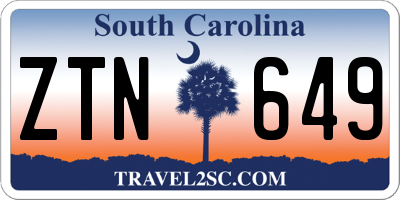SC license plate ZTN649