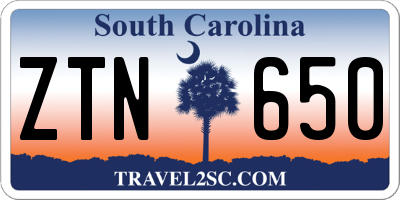 SC license plate ZTN650