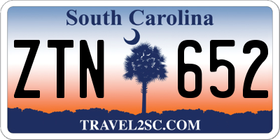 SC license plate ZTN652