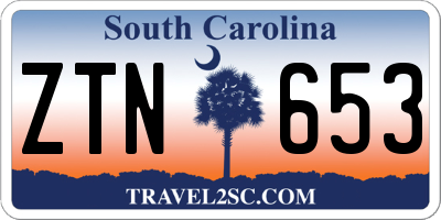 SC license plate ZTN653