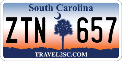 SC license plate ZTN657