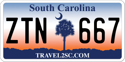 SC license plate ZTN667
