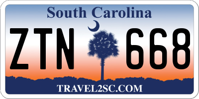 SC license plate ZTN668