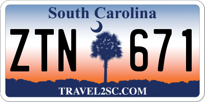 SC license plate ZTN671