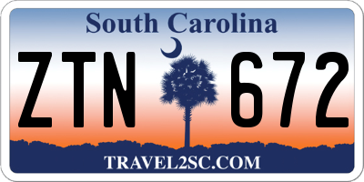 SC license plate ZTN672