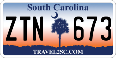 SC license plate ZTN673