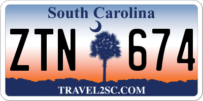SC license plate ZTN674