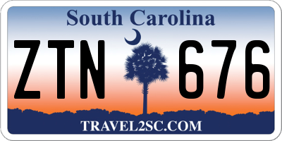 SC license plate ZTN676
