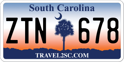 SC license plate ZTN678