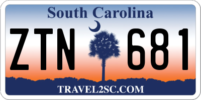 SC license plate ZTN681