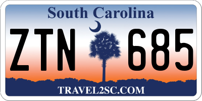 SC license plate ZTN685