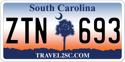 SC license plate ZTN693