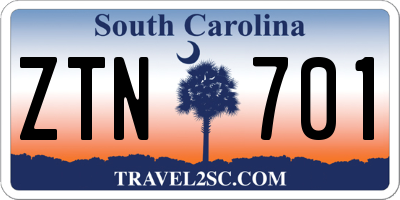 SC license plate ZTN701