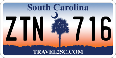 SC license plate ZTN716