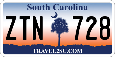 SC license plate ZTN728
