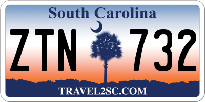 SC license plate ZTN732