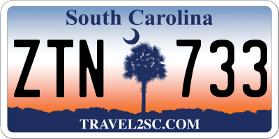 SC license plate ZTN733