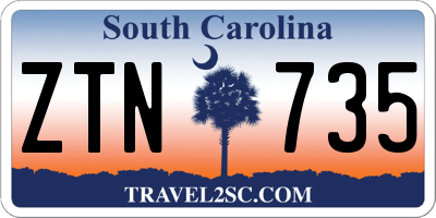 SC license plate ZTN735
