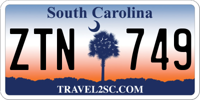 SC license plate ZTN749