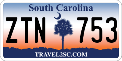 SC license plate ZTN753